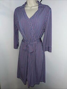 Lark & Ro Jersey Wrap Dress Womens Medium 3/4 Sleeve Work Casual